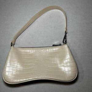 JW PEI Eva Shoulder Handbag - Ivory Croc Embossed, Y2K, Vegan, Preppy, Wedding